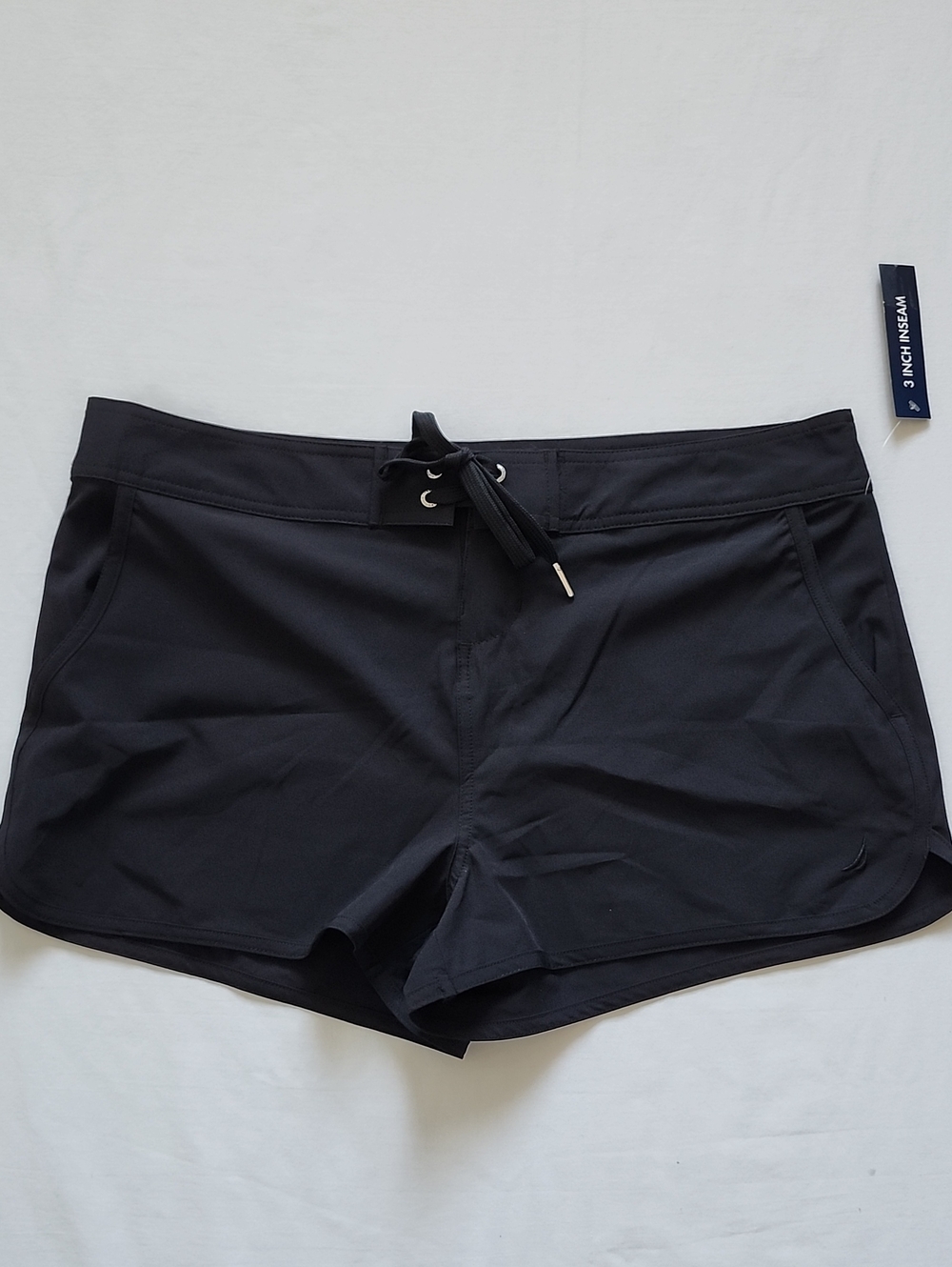 NWT Nautica Black 3" Inseam Swim Board Shorts Women's Size Large
